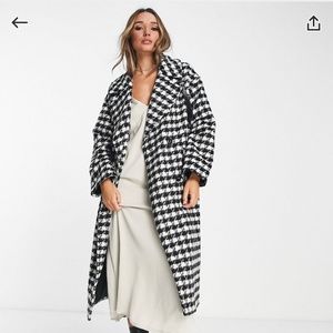 ASOS oversized houndstooth coat